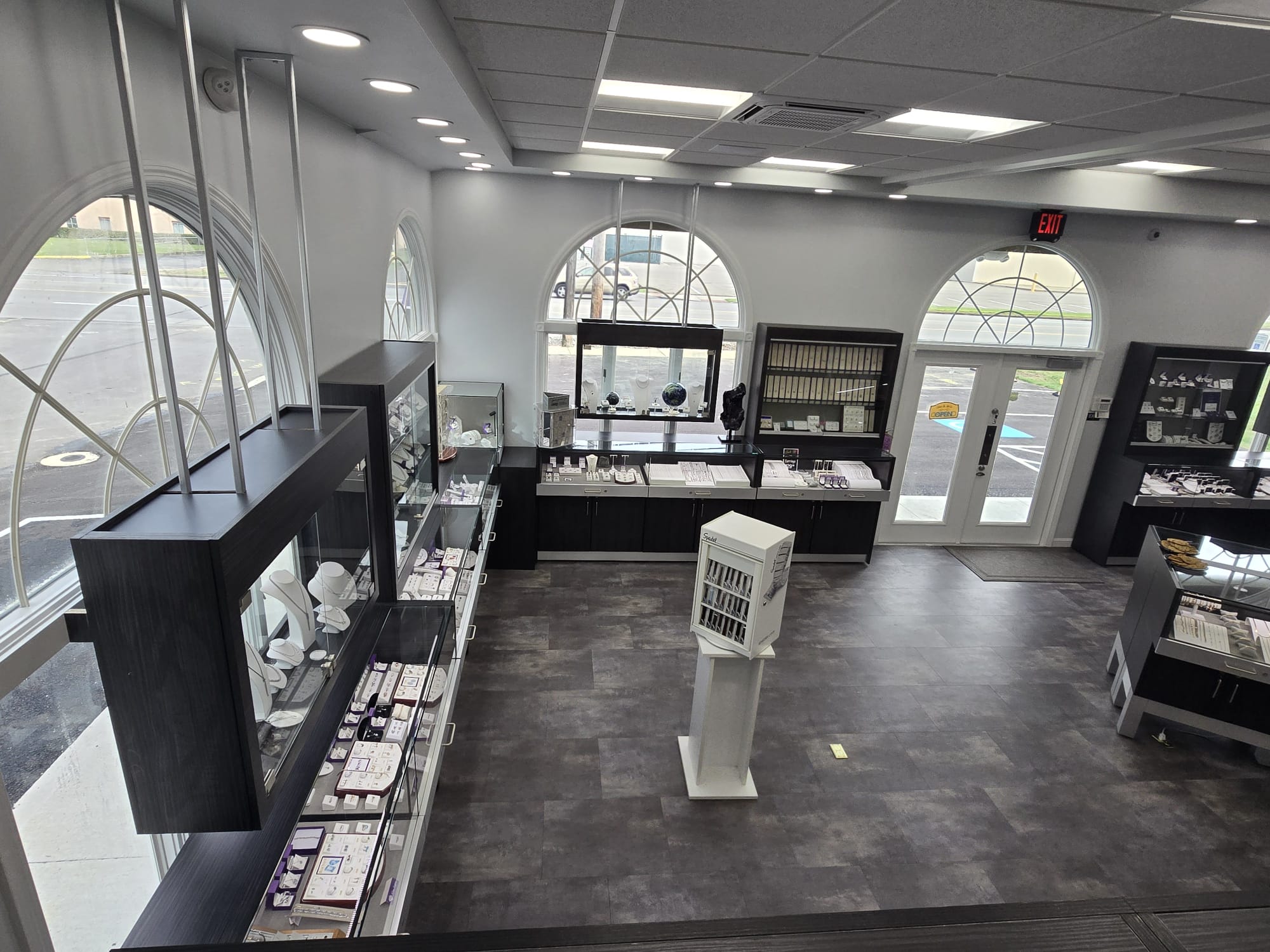 elevated view of showroom floor